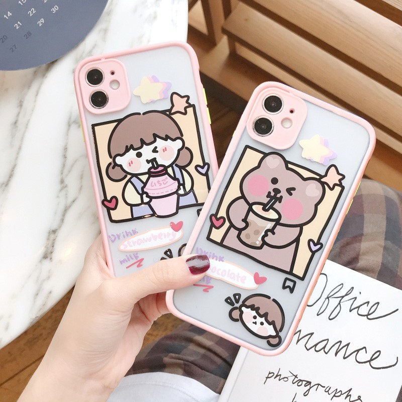 Ốp lưng iphone Dâu Socola nhám viền nổi cong 5/5s/6/6plus/6s/6splus/7/7plus/8/8plus/x/xr/xs/11/12/pro/max/plus/promax | BigBuy360 - bigbuy360.vn