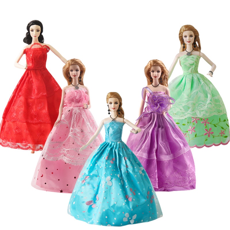 Quần áo đồ chơi trẻ em, quần áo barbie, váy búp bê cô gái 30cm TTD113