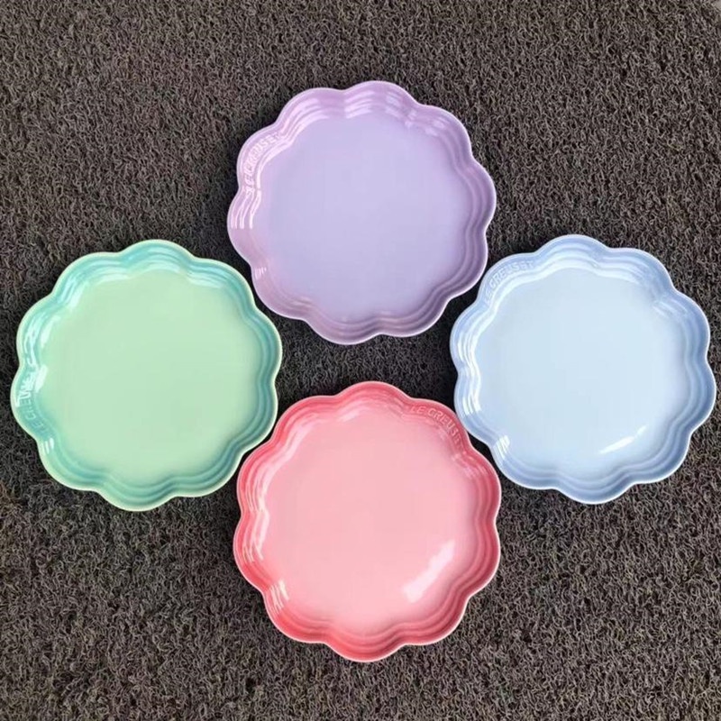 Bộ Đĩa Đá Hình Bông Hoa Nhiều Màu Sắc 21cm