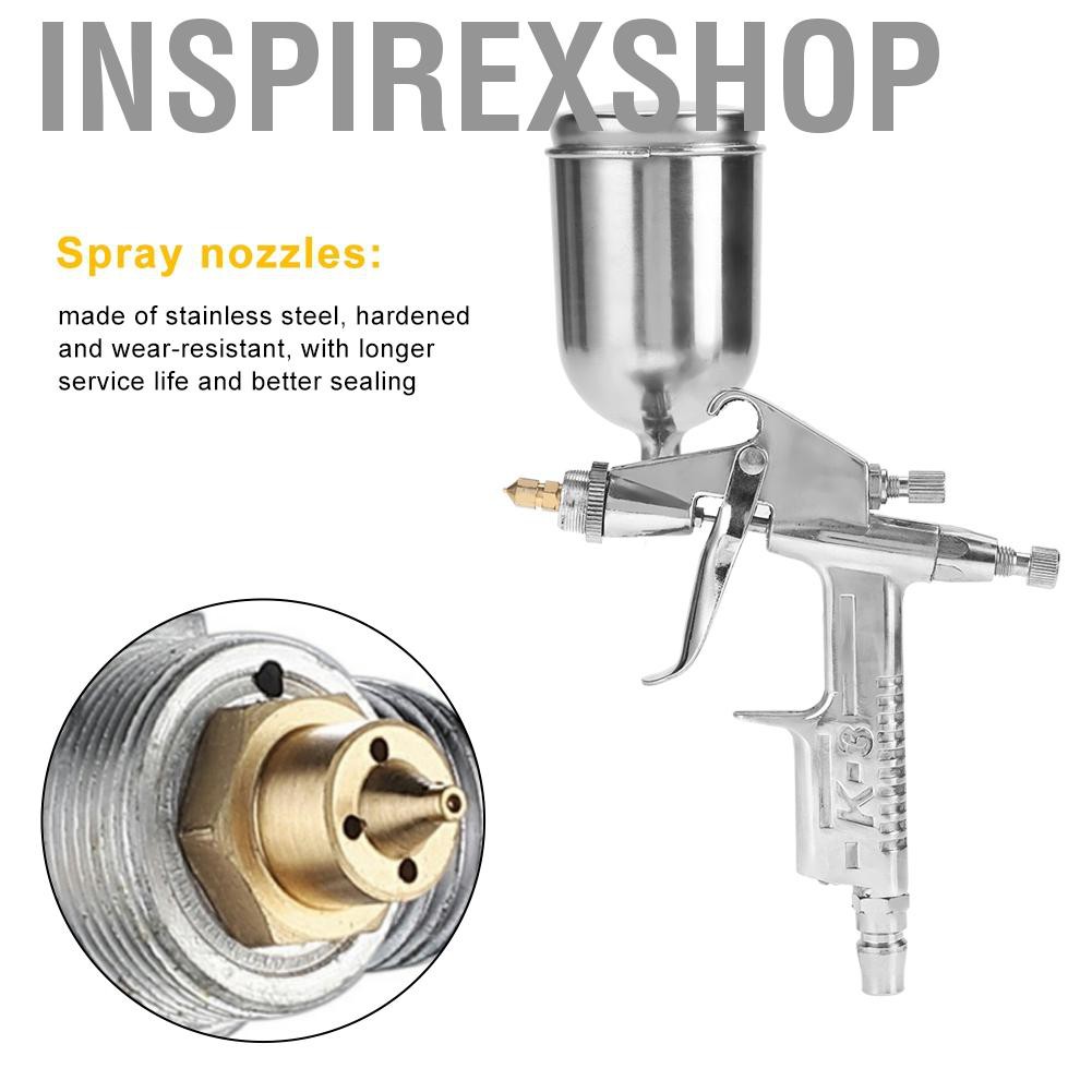 Inspirexshop Spray Gun  Fine Atomization Professional 125ml Capacity Gravity Feed C Type Quick Connector Air with Brush for Wall Wood Automobile