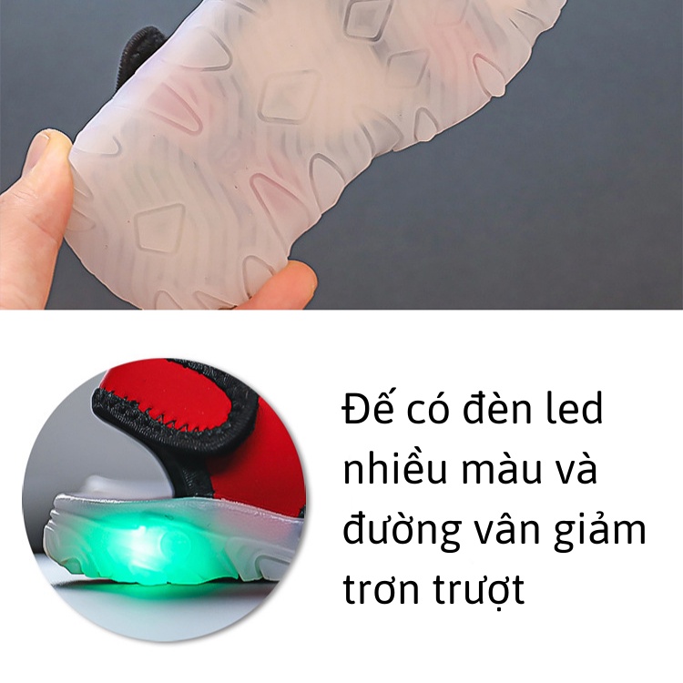 Dép Sandal Trẻ Em, Giày Tập Đi Chống Vấp Cho Bé Có Đèn Nháy Lấp Lánh Cho Bé Từ 6 Tháng Đến 3 Tuổi ( Đỏ, Trắng, Đen)