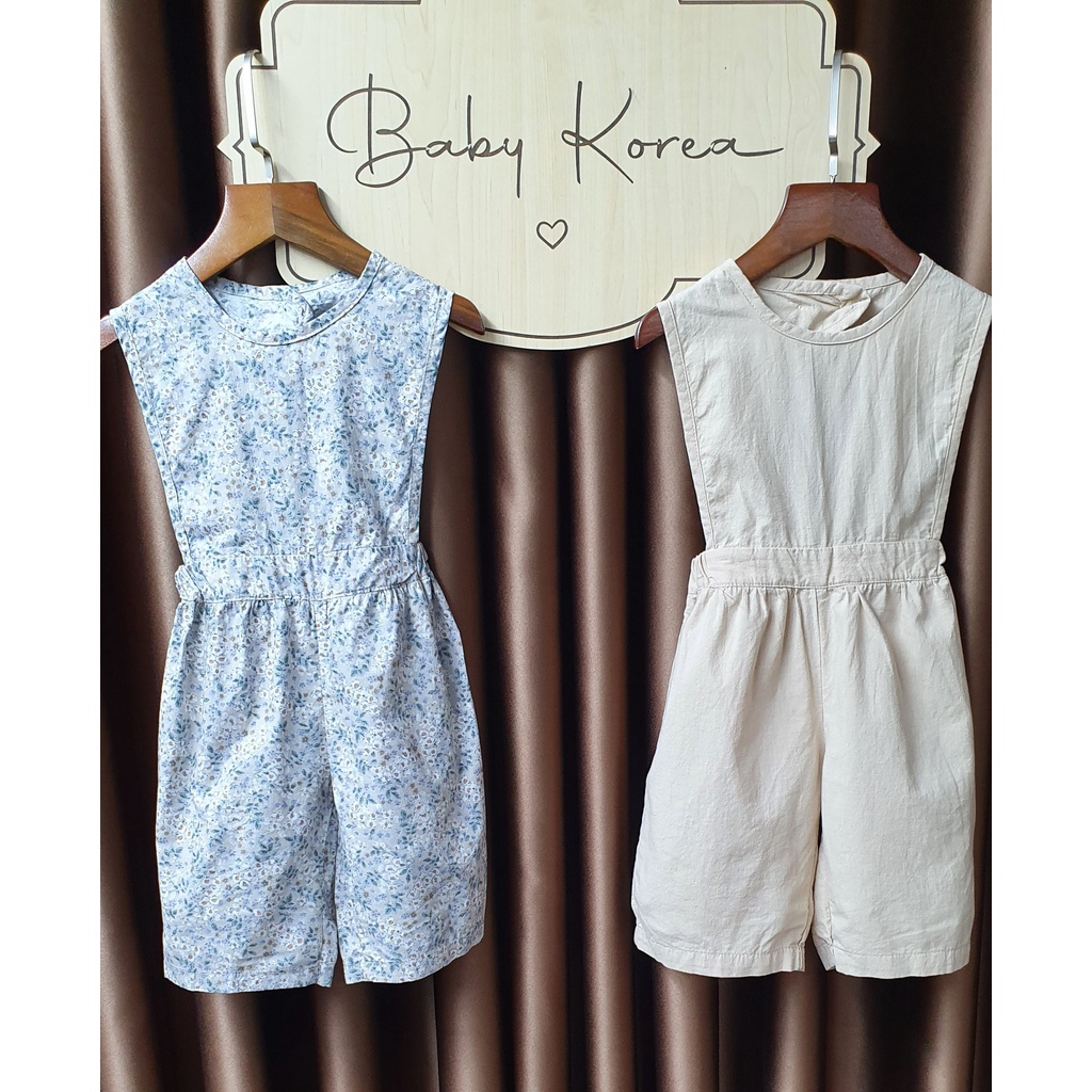 Jumpsuit cutout độc đáo bé gái made in Korea trơn và hoa nhí Hàn Quốc thời trang trẻ em BABYKOREA