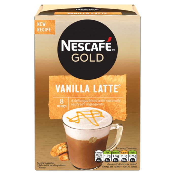 Cà phê hòa tan Nescafe Gold Vanilla Latte 8x18.5g