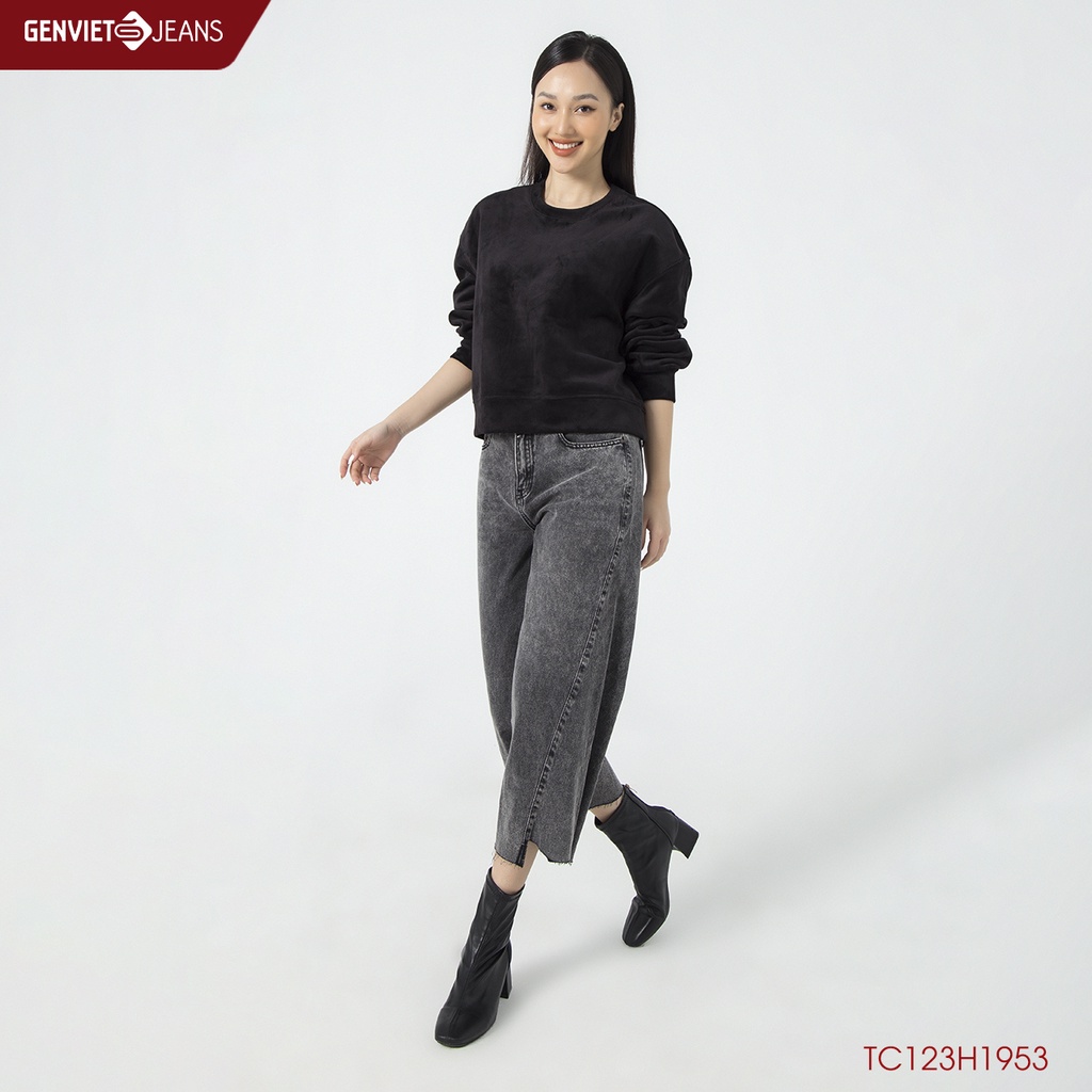 Áo Nhung nữ Oversize GENVIET TC123H1953 | BigBuy360 - bigbuy360.vn