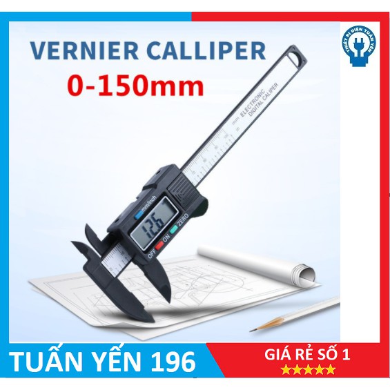 Thước kẹp điện tử 150mm - Thước cặp điện tử Cacbon