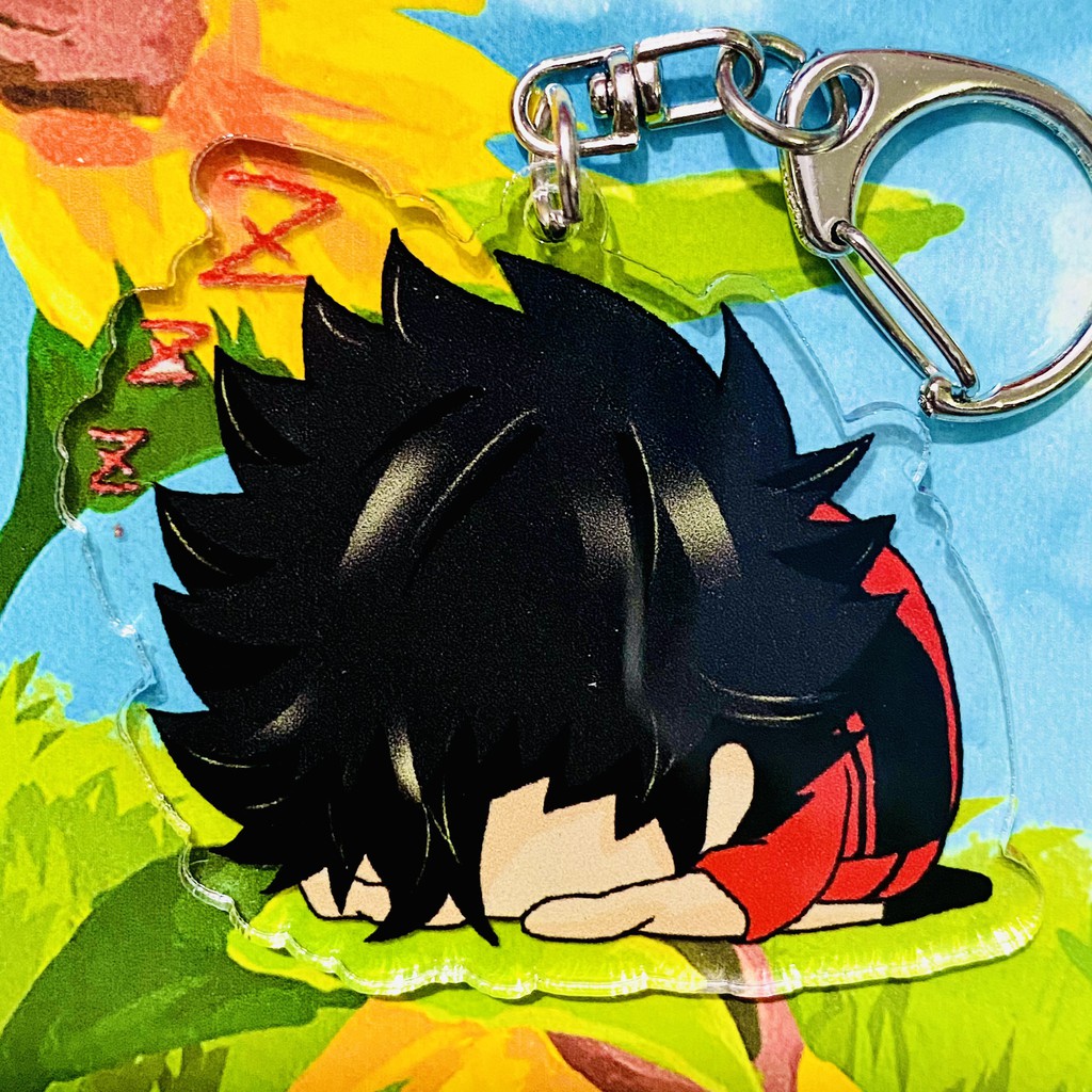 ( Mica trong acrylic ) Móc khóa HAIKYUU!! VUA BÓNG CHUYỀN ver NGỦ in hình anime chibi dễ thương độc đáo