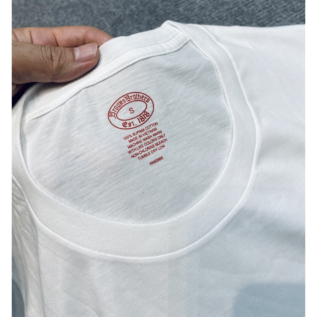 Áo phông nam trắng trơn cao cấp chất cotton 100%  xuất mỹ BR00K