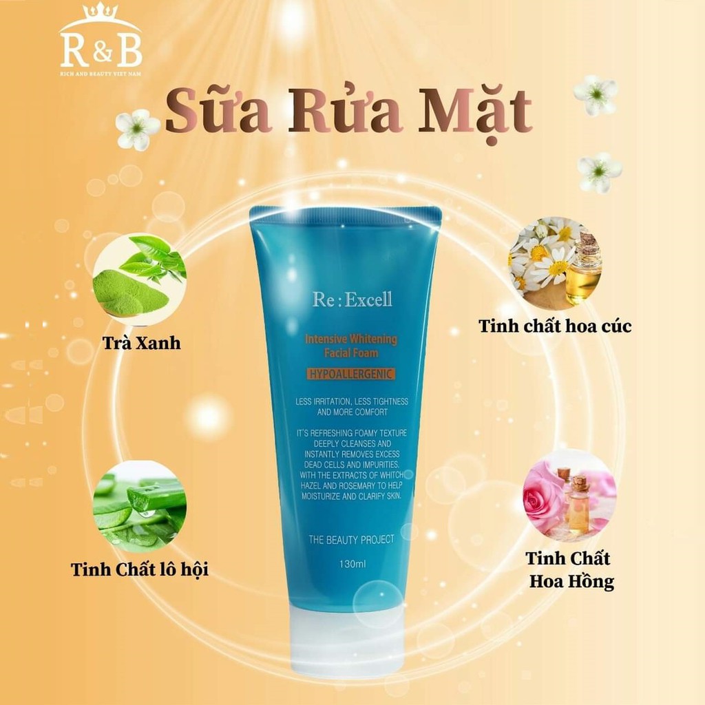 re excell intensive whitening facial foam