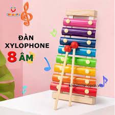 Đàn gỗ Piano 8 thanh cho bé, loại đẹp, chuẩn âm sắc, giúp bé học màu