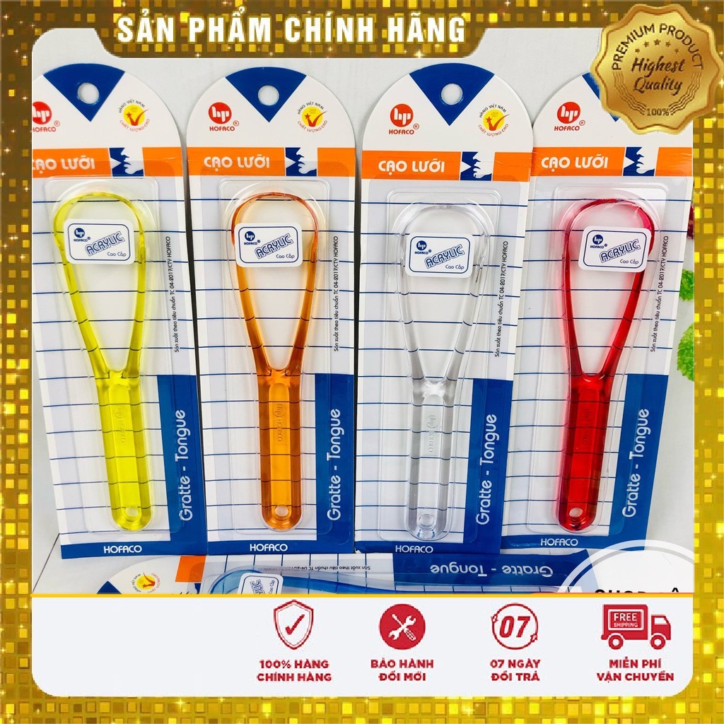 Dụng cụ cạo lưỡi vệ sinh làm sạch lưỡi Hofaco - Thìa cạo lưỡi HPG26 nhựa Hồng Phát