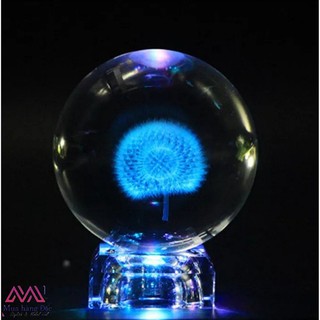 Bộ Quà Tặng 🎁 🎁 🎁 Quả Cầu Pha Lê Danledion Khắc Laser 3D LED Bồ Công Anh