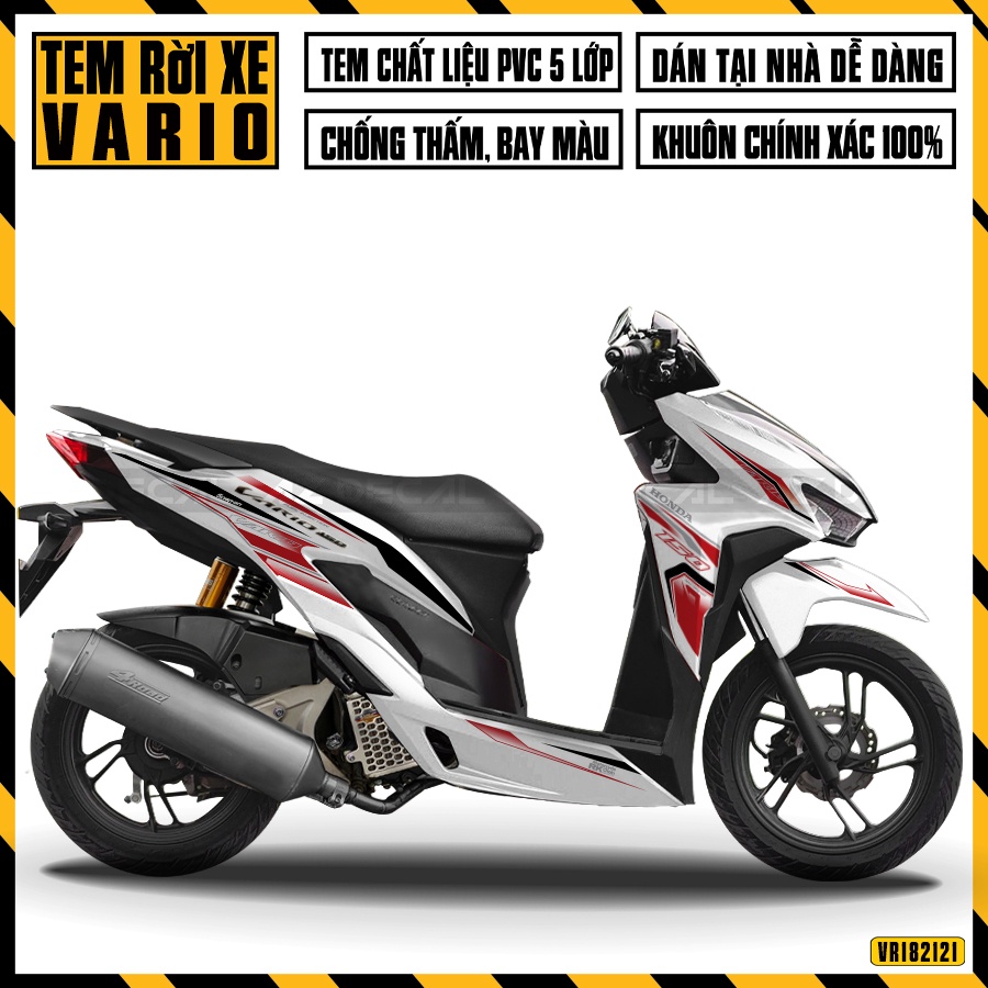 Tem Rời Xe Vario 150 Phong Cách RK | VR182121TK | Decal Chế Chất Liệu PVC Chống Thấm Chống Bay Màu