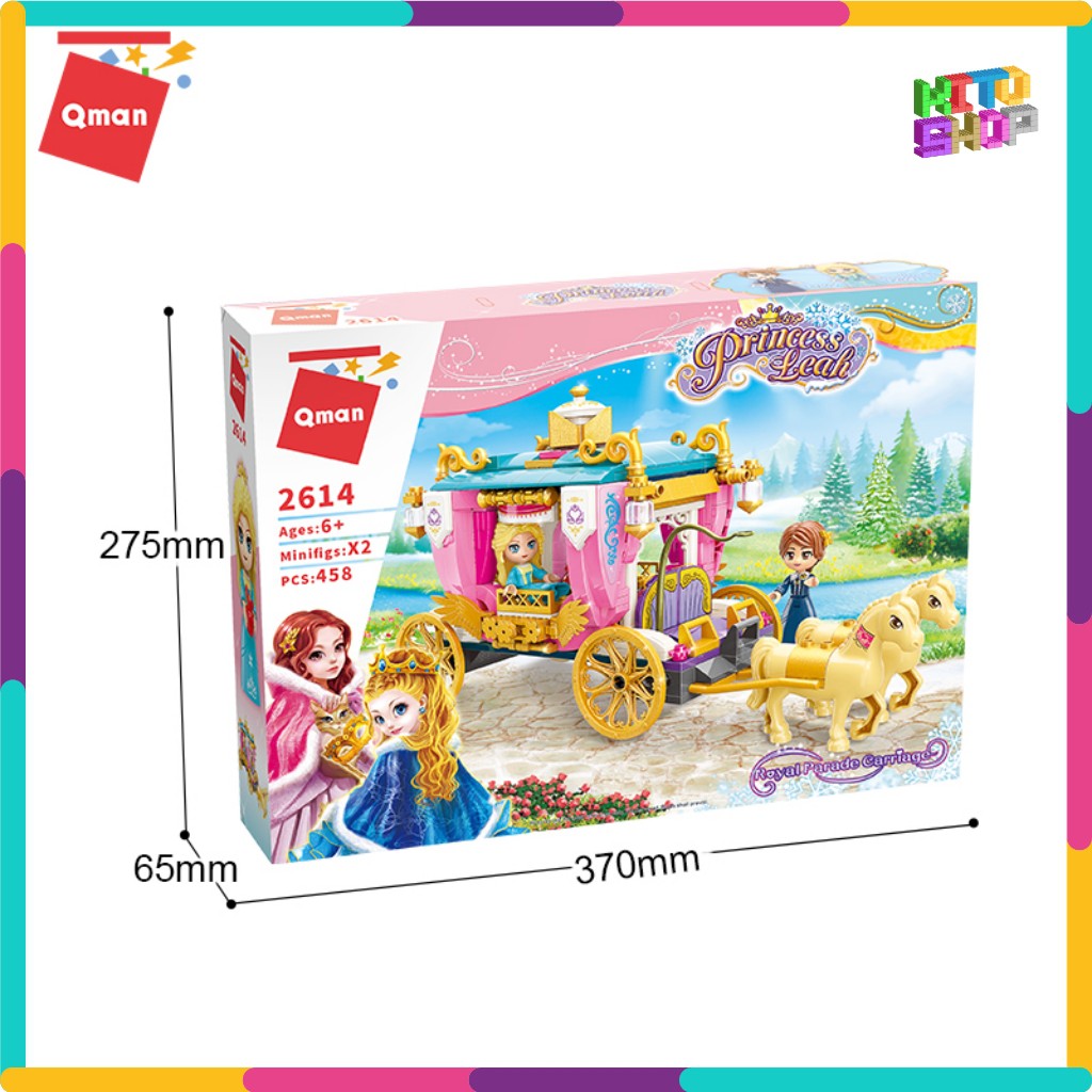 Bộ Đồ Chơi Xếp Hình Thông Minh Cho Bé Gái Từ 6 Tuổi Qman 458 Mảnh Ghép - Xe Ngựa Hoàng Gia 2614