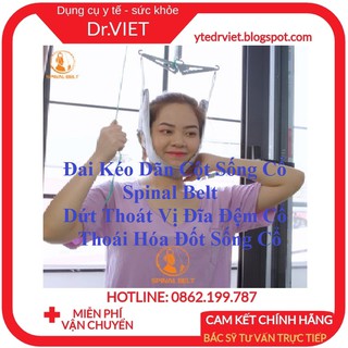 Đai Kéo Dãn Cột Sống Cổ Spinal Belt Cho Người Thoát Vị Đĩa Đệm, Thoái Hóa Đốt Sống Cổ,Kéo giãn đốt sống cổ giúp giảm đau