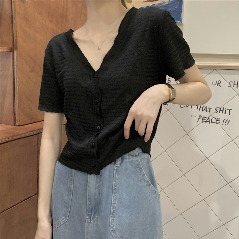 NZN Áo Kiểu Tay Ngắn Cổ Chữ V Thiết Kế Mới Thời Trang Mùa Hè Dành Cho Nữ