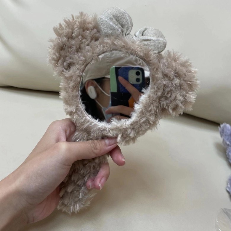 Gương Trang Điểm Cầm Tay Đầu To Hình Thỏ Stella Shirley Rose Nhồi Bông Cầm Tay Di Động