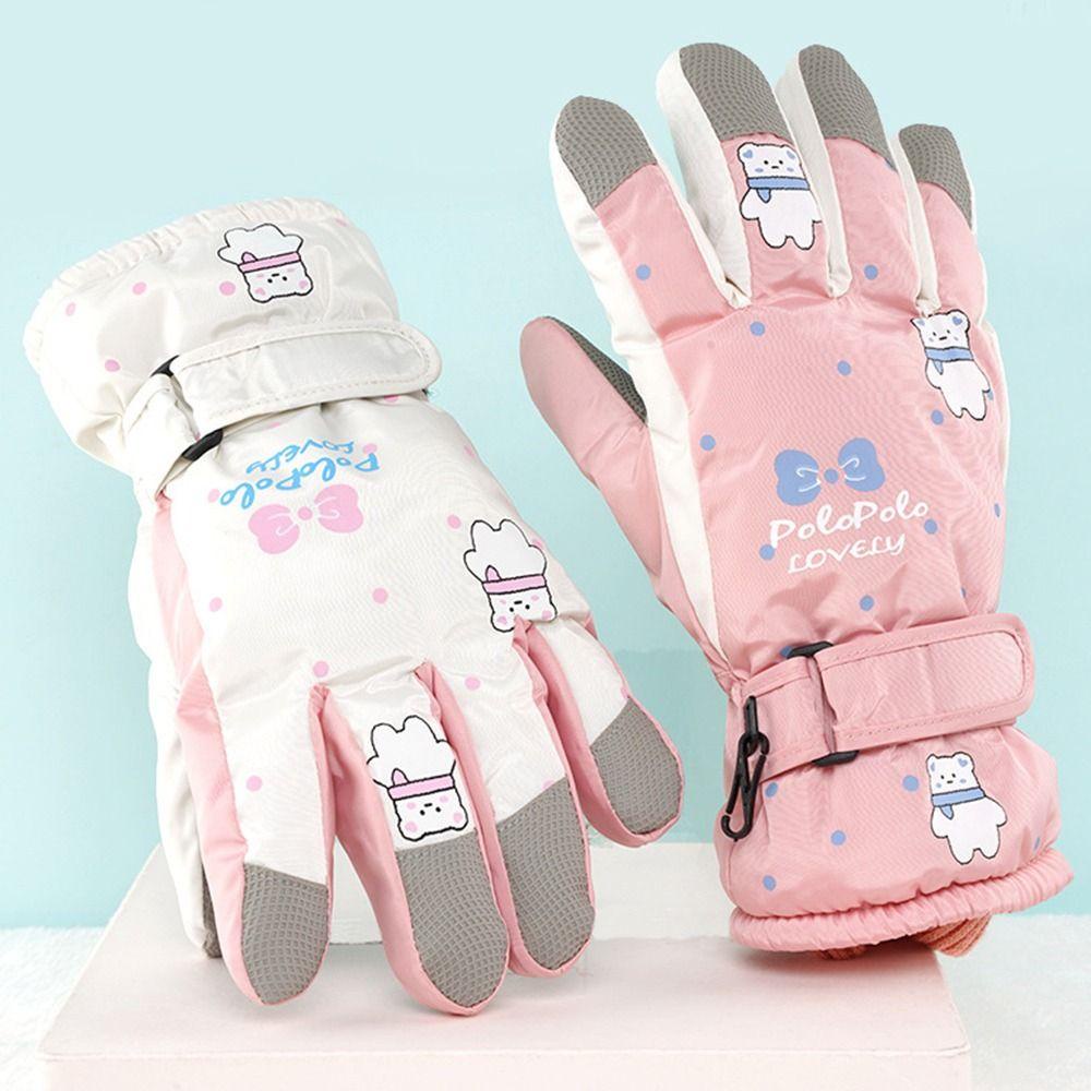 Găng Tay Thể Thao Trượt Tuyết Chắn Gió Chống Nước Cho Bé Gái