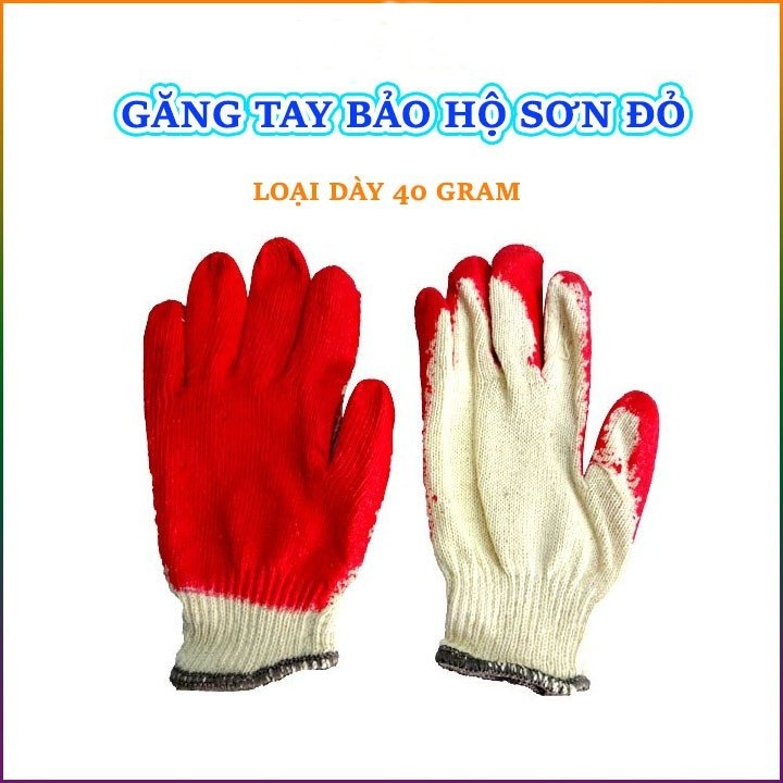 Găng tay phủ cao su 40g ( 1 đôi ) - an toàn bảo hộ lao động - Chống trơn trợt ma sát tốt