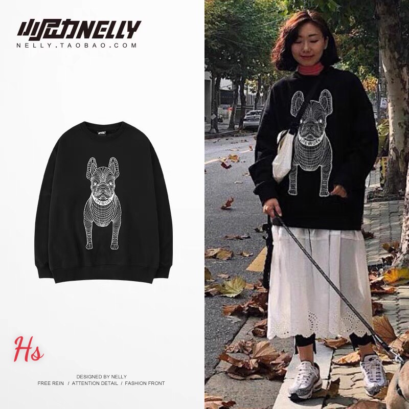Áo Sweater nỉ viền chó life work - Áo nỉ nam nữ unisex phong cách Hàn Quốc - MIUMIU CLOTHINGS | BigBuy360 - bigbuy360.vn