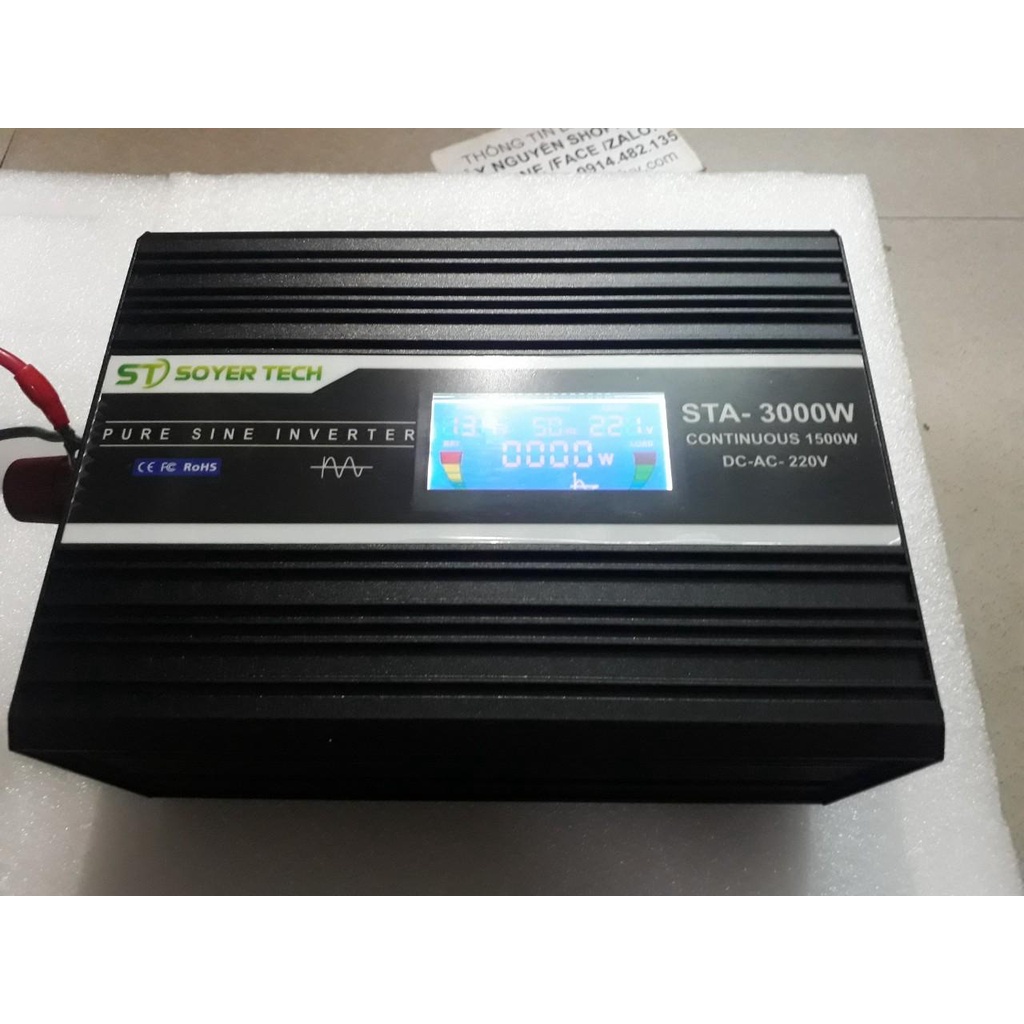 Bộ chuyển đổi điện Sin Chuẩn 3000W-Bộ Đổi Nguồn 12V/24V/48V sang 220V Sin Chuẩn 3000w-SOYER TECH-STA-3000W-SOYER TECH