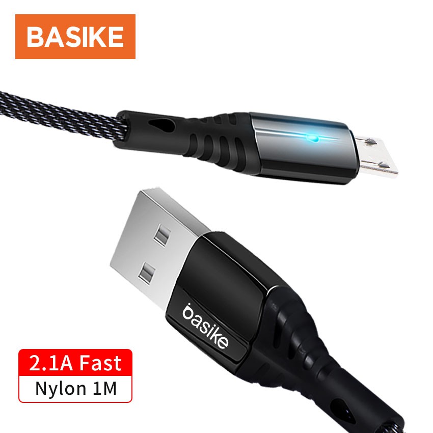 Dây Cáp BASIKE Sạc Truyền Dữ Liệu Đầu USB-A Sang Type C / Lightning/ Micro USB 2A Chất Lượng Cao