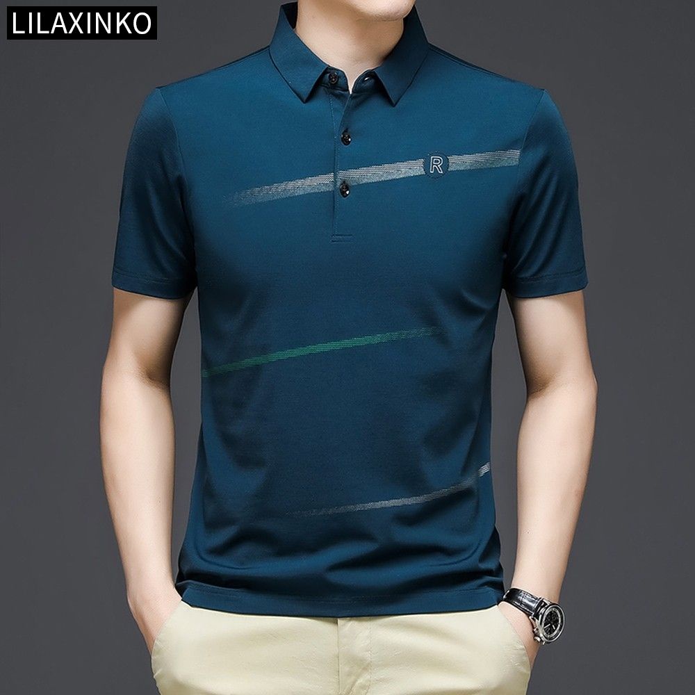 Áo Thun Polo Tay Ngắn Họa Tiết Sọc Ngang 4 Màu Sắc Thời Trang Cho Nam