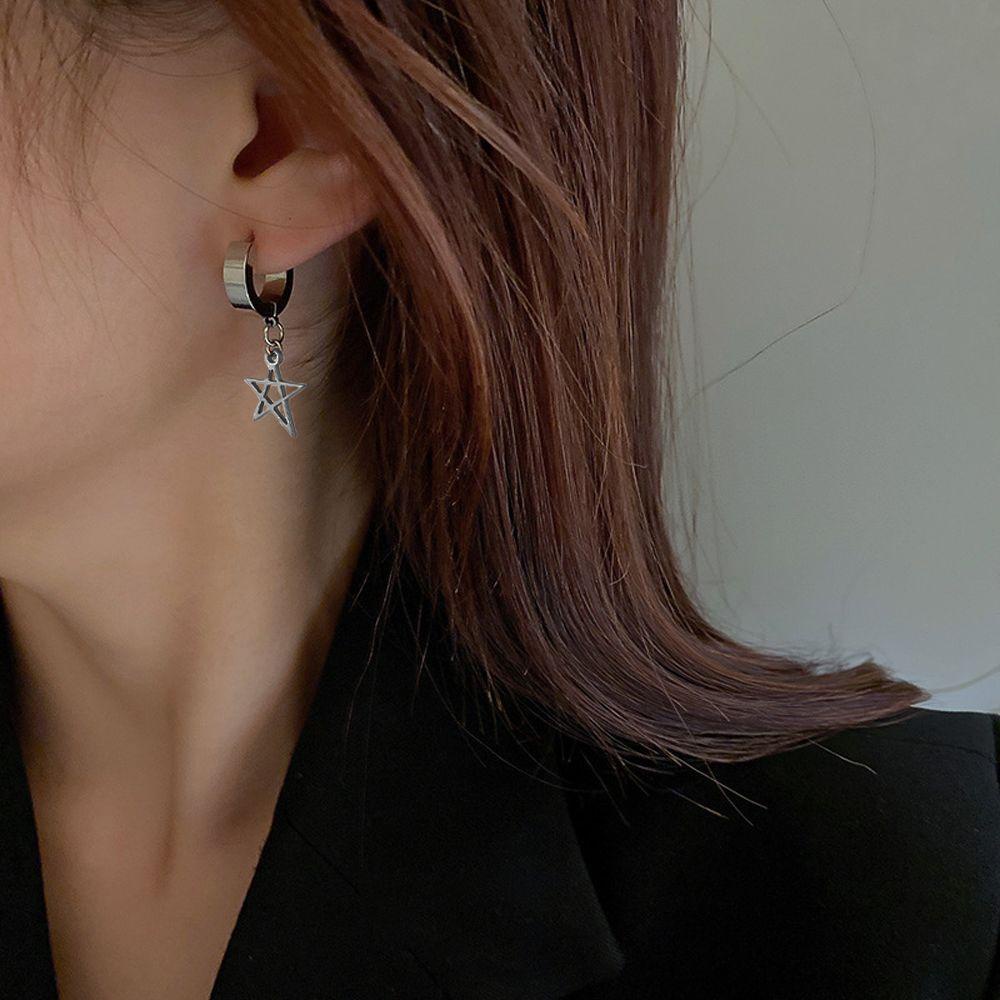 Bông Tai Dạng Vòng Rỗng Thiết Kế Hình Học Thanh Lịch Cho Nam Và Nữ