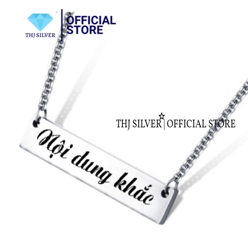 Dây chuyền nữ THJ - Dây chuyền bảng tên, khắc tên cá tính chuẩn bạc ta(khắc tên theo yêu cầu)
