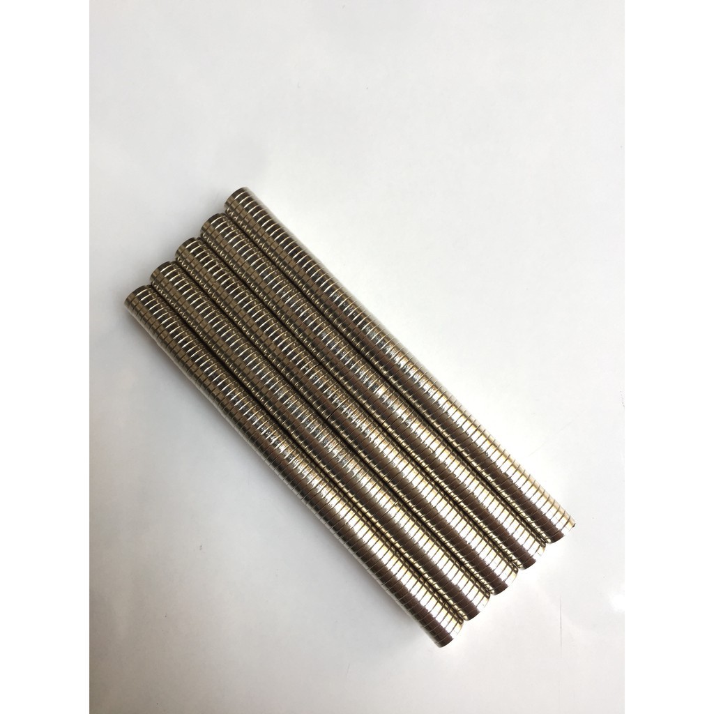 Nam châm trắng đất hiếm phi 8x1,8mm  lực từ cực mạnh
