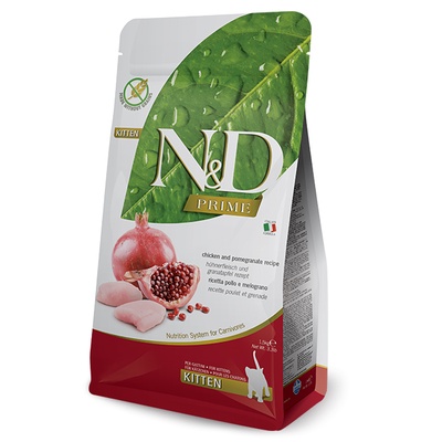 N&D Prime  / Chicken & Pomegranate Kitten or Adult Cat/ Thức ăn hoàn chỉnh Gà Lựu cho mèo con hoặc mèo lớn