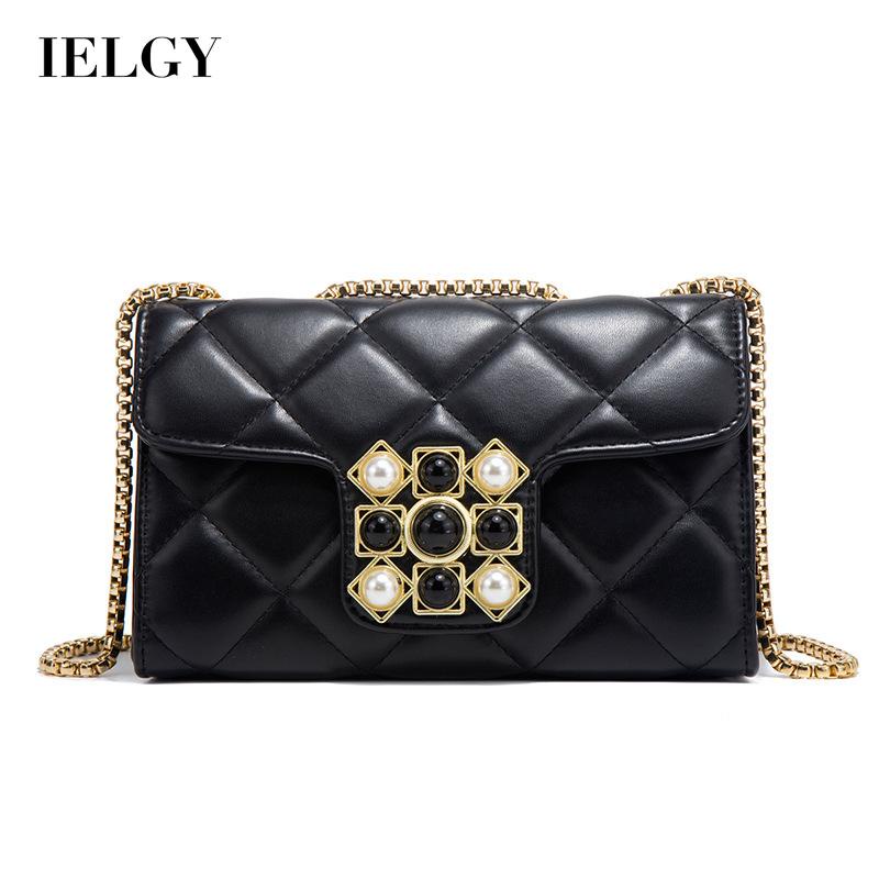 Túi Đeo Chéo Đính Kim Cương Giả &amp; Ngọc Trai Có Khóa Cài Thời Trang Cho Nữ