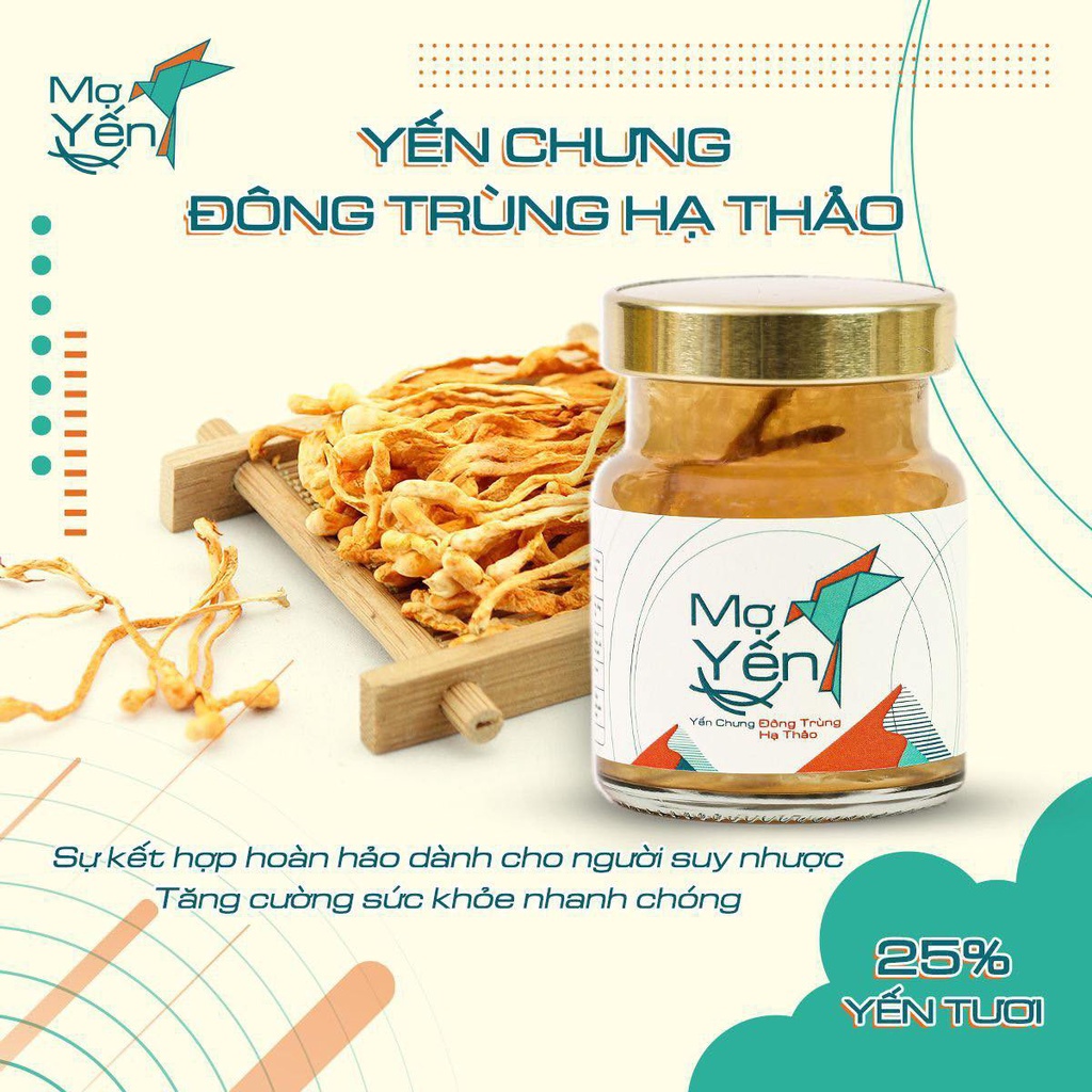 Yến Sào - Mợ yến- Yến Đông Trùng Hạ Thảo combo 10 hũ