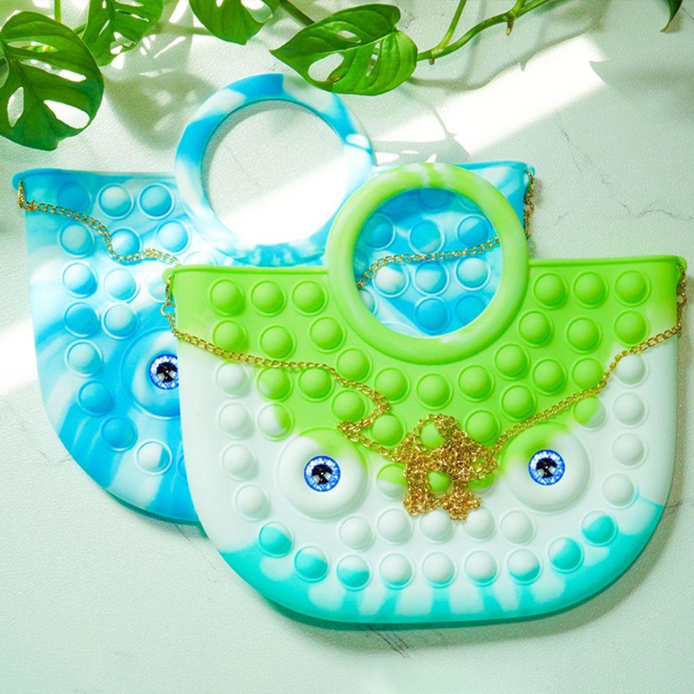 UUMIR Túi Xách Tote Đeo Vai Tote Cảm Biến Bong Bóng Dimple Màu Cầu Vồng Đơn Giản