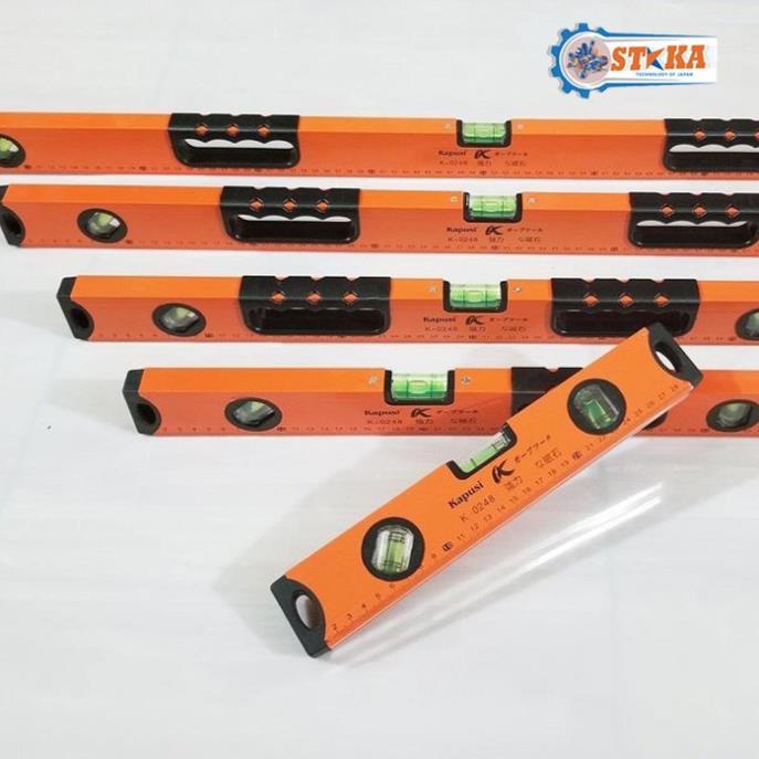 Thước Thủy Nivo Cam. Có Nam Châm Kapusi Nhật Bản Đủ Kích Thước 30cm, 40cm,  50cm, 60cm, 80cm, 1m