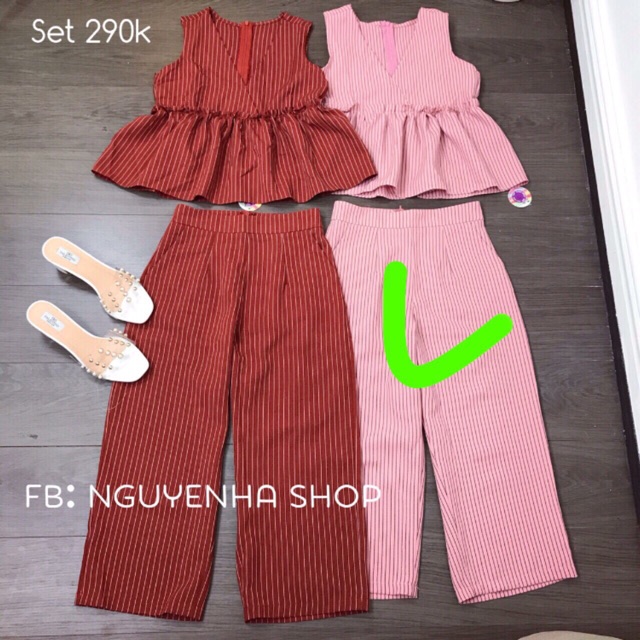Set áo bèo quần ống rộng thiết kế | BigBuy360 - bigbuy360.vn