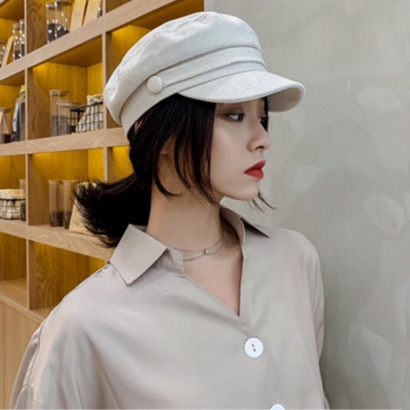[Mã FAMARAL2 giảm 10K đơn 50K]MŨ NỒI BERET HẢI QUÂN BAKER BOY PHONG CÁCH HÀN QUỐC