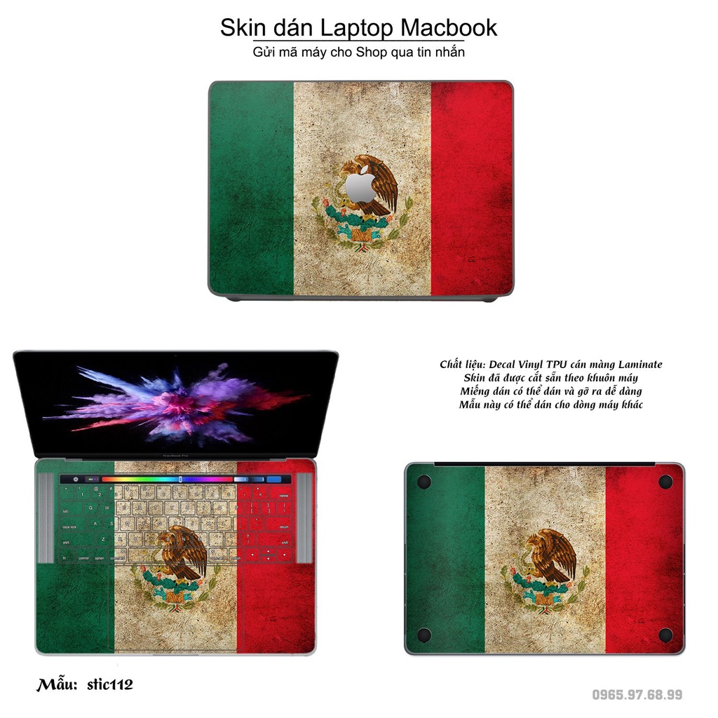 Skin dán Macbook mẫu Hoa văn sticker (đã cắt sẵn, inbox mã máy cho shop)