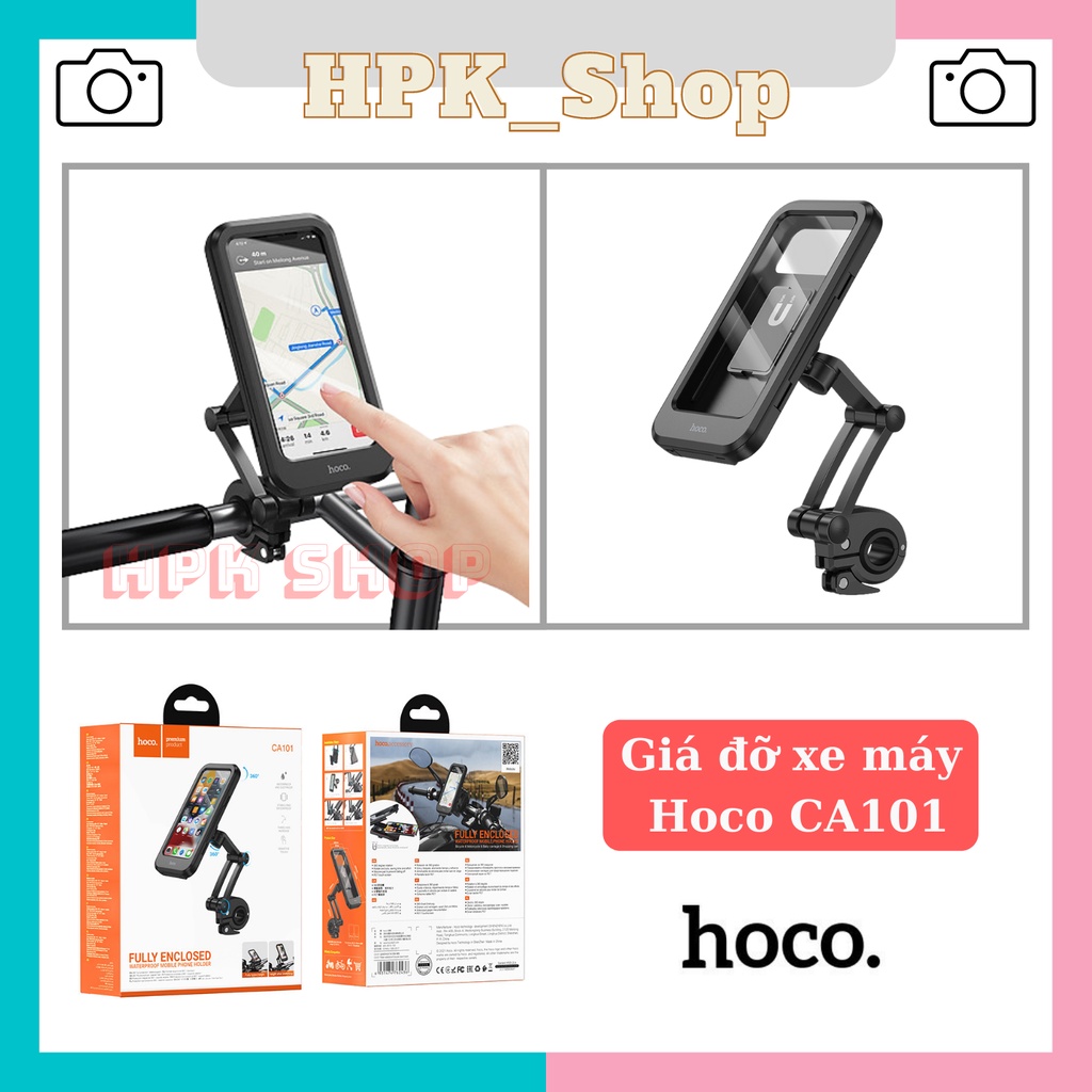Giá Đỡ Điện Thoại HoCo CA101 Chống Nước Gắn Xe Máy, Xe Đạp Xoay 360° Chống Cướp Cực Chắc Chắn