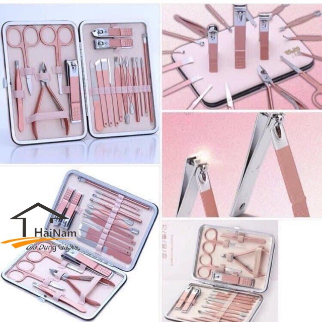 (FREESHIP) BỘ KÌM BẤM MÓNG TAY 18 CHI TIẾT HỒNG SIÊU CUTEE