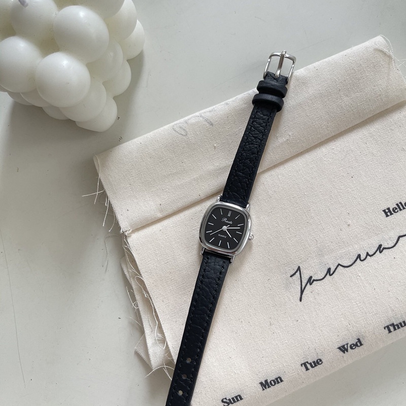 Đồng Hồ Nữ Chính Hãng RATE TD6 Dây Da Cao Cấp Mặt Vuông Đẹp Thời Trang Vintage Thanh Lịch Giá Rẻ