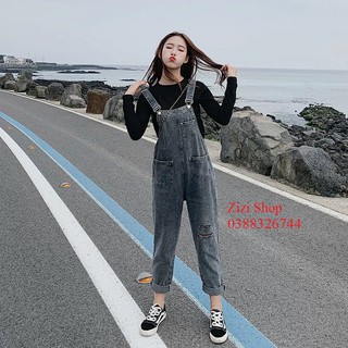 Quần yếm bò  ❤️ [Mã HELLOZIZI giảm 10%] ❤️ Quần yếm jean màu khói phong cách [FREESHIP +ẢNH THẬT]