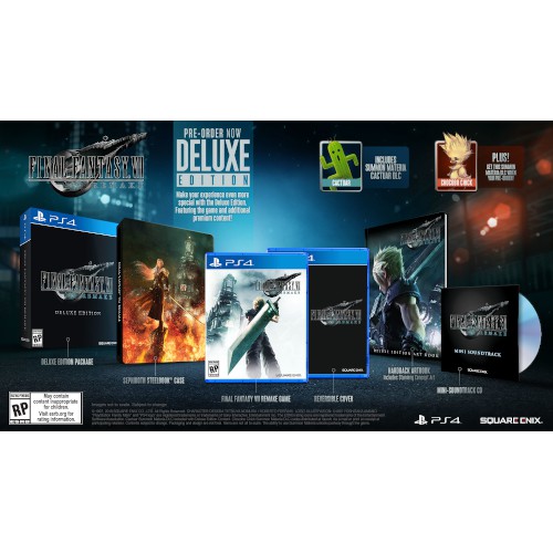 Đĩa Game Ps4 Final Fantasy 7 Remake Deluxe Edition - Hàng Chính Hãng Nguyên Seal