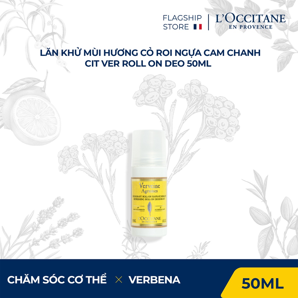 Lăn Khử Mùi Hương Cỏ Roi Ngựa Cam Chanh Citrus Verbena Roll On Deo 50ml L'Occitane
