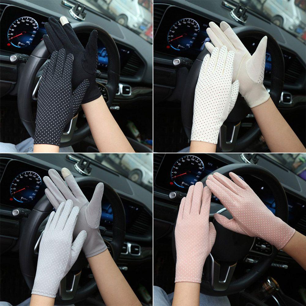 Găng Tay Lái Xe Bằng Cotton Toàn Diện Chống Trượt Cho Nữ
