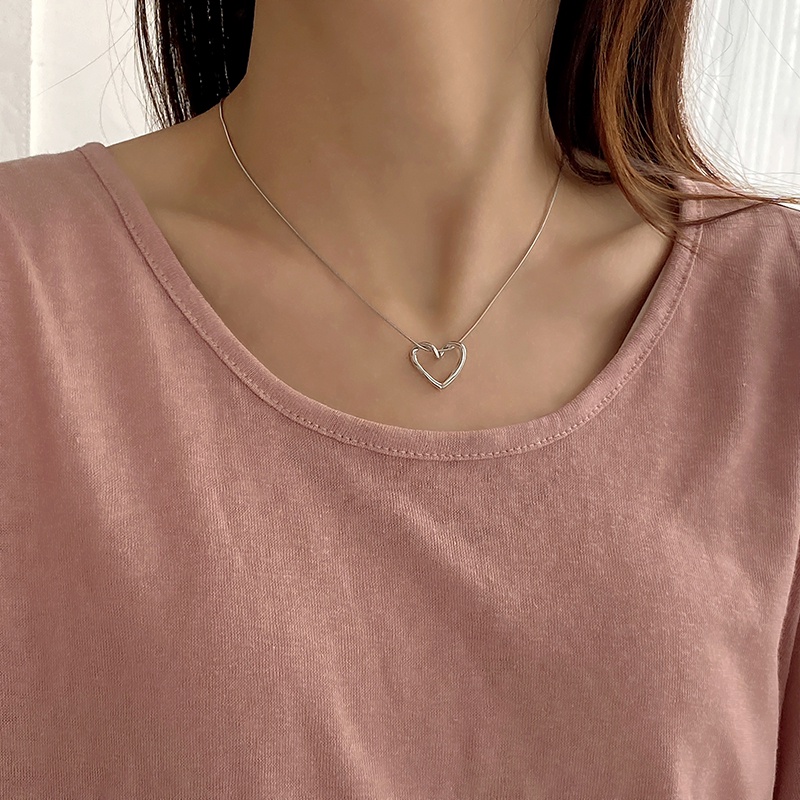 iF YOU Vòng cổ   mặt trái tim phong cách Hàn Quốc cho nữ