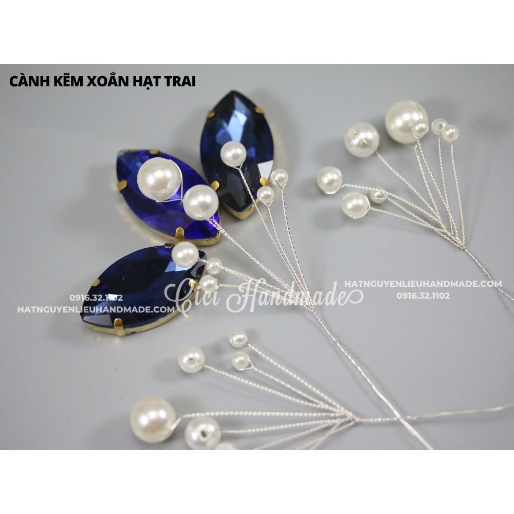 Cành kẽm xoắn hạt trai Cici Handmade chuyên hạt đá hạt pha lê hạt cườm hạt trang sức tự làm