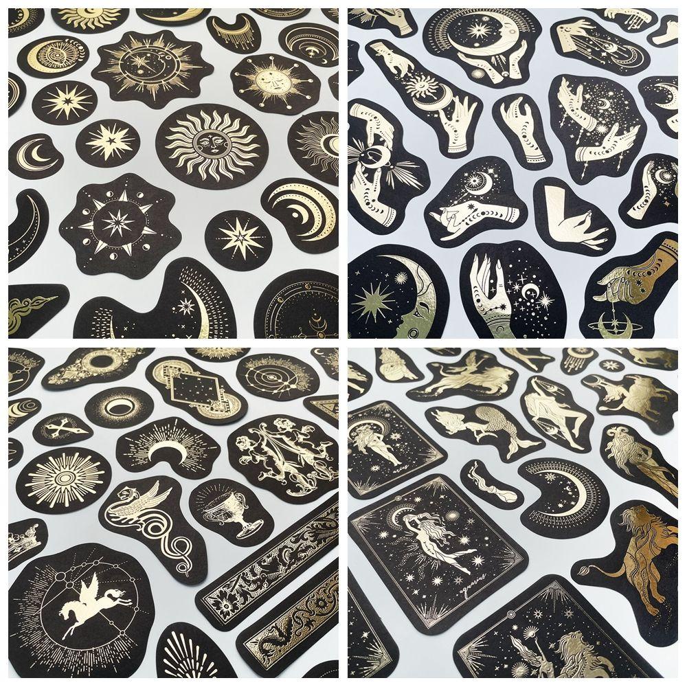 ZAIJIE24 1 Bộ Sticker Dán Trang Trí Sổ Lưu Niệm Hình Trăng Sao