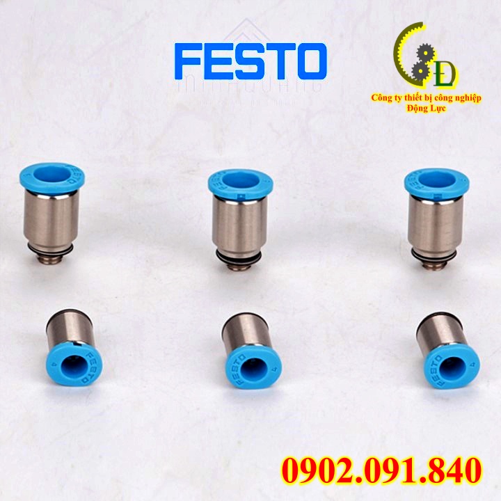 Khớp nối nhanh máy khí nén ren ngoài Festo Đức ✴️ đầu cút nối thẳng ống dây hơi phi 2, 4, 6 QSM-M3-7-i, van tiết lưu