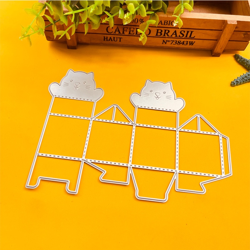 Khuôn Cắt Giấy Kim Loại Hình Mèo 3D Dễ Thương