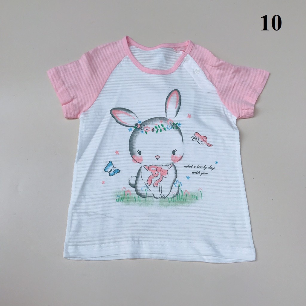 Áo cộc tay cotton giấy / cotton xước size 90